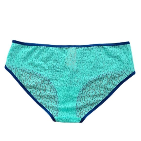 Victorias Secret low rise sexy sheer animal print Lace Hiphugger panty Mint M - Picture 4 of 4